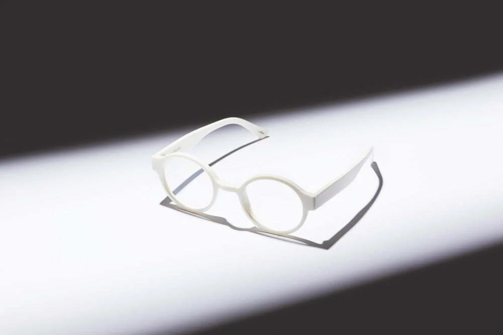 lunette ronde blanche en acetate