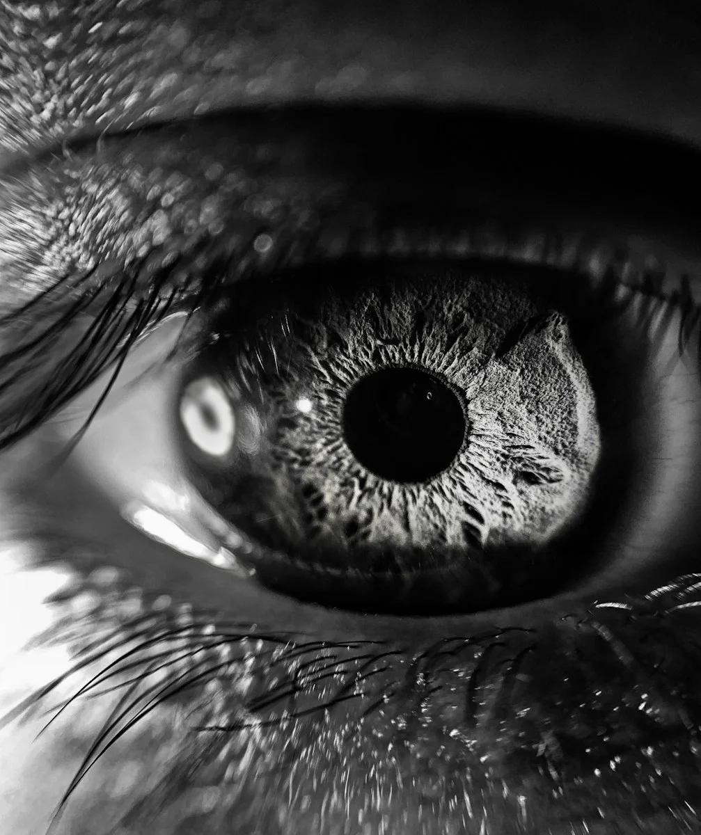 œil en noir et blanc